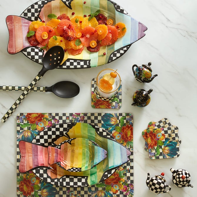 Courtly Flower Market Cork Back Coasters, Set of 4 - {current_domain}