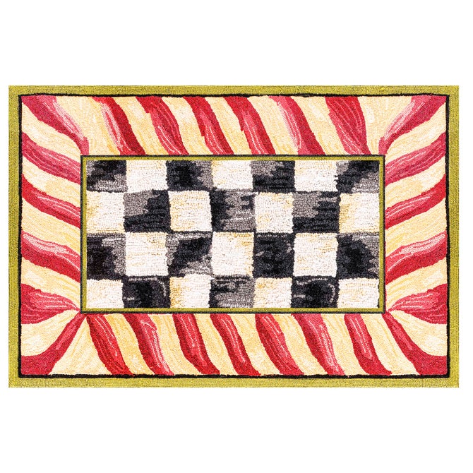 Courtly Check Red & Gold 2' x 3' Washable Rug - {current_domain}