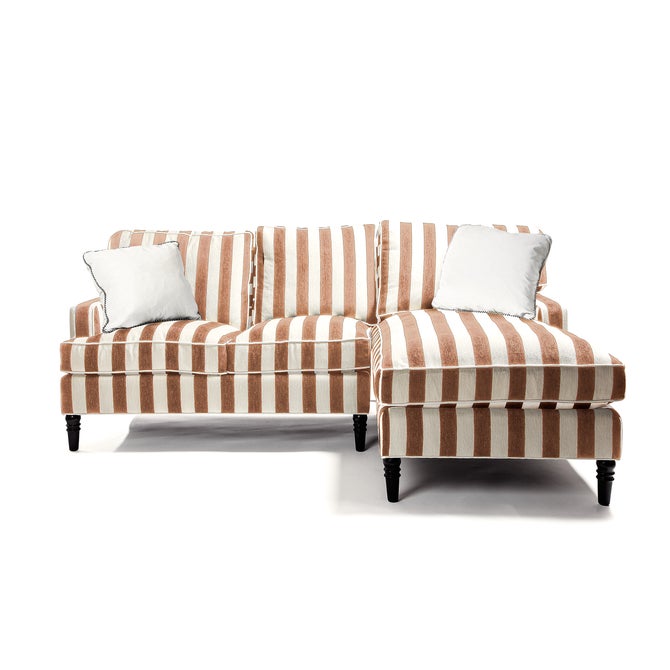Marquee Brown Stripe 2-Piece Right Arm Chaise Sectional - {current_domain}