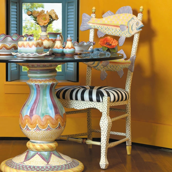 Freckle Fish Chair - Black & White Seat - {current_domain}