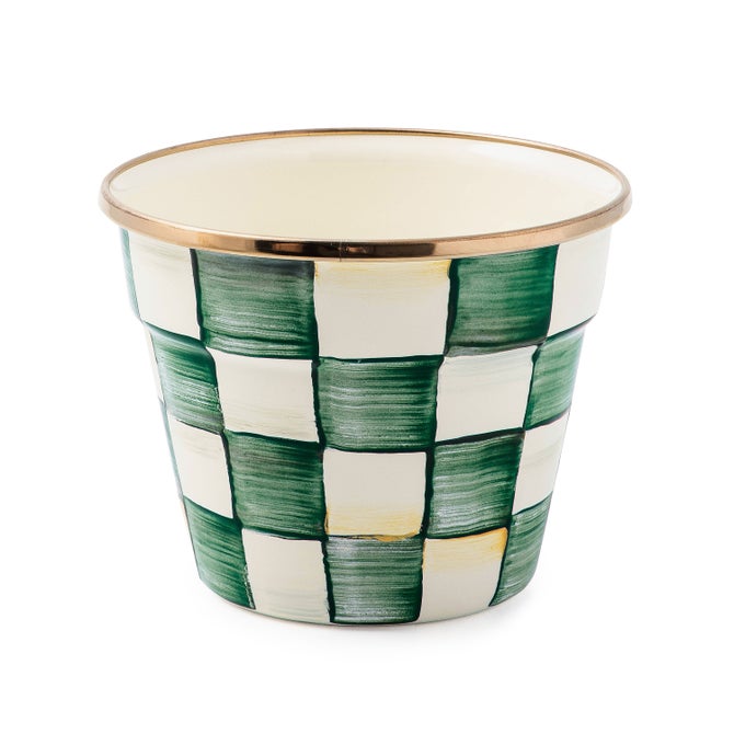 Emerald Check Small Garden Pot - {current_domain}
