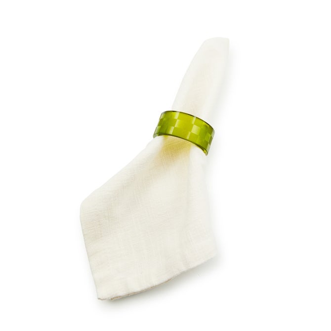 Green Check Napkin Rings, Set of 4 - {current_domain}