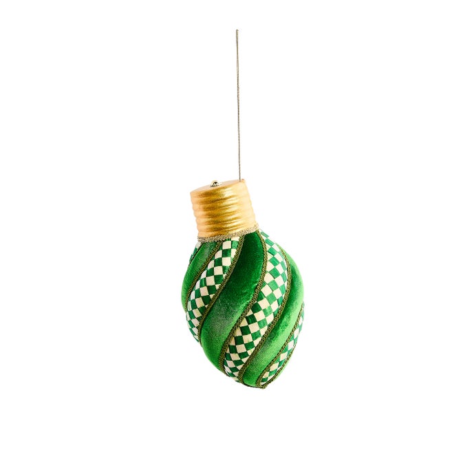 Check It Out Green Check Lightbulb Fabric Ornament - {current_domain}