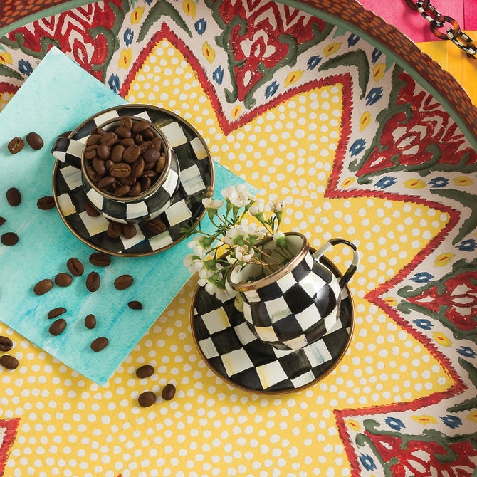 Check Enamelware Espresso Cup & Saucer Set - {current_domain}