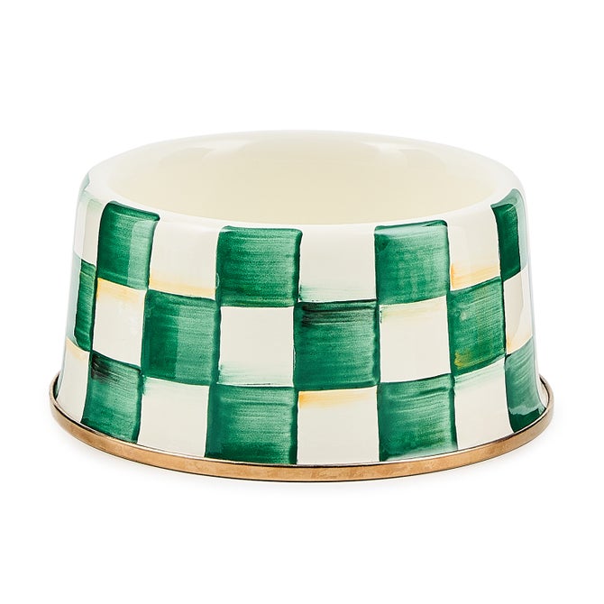 Emerald Check Medium Pet Dish - {current_domain}