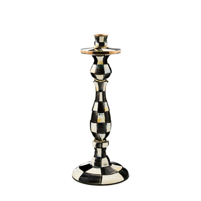 Courtly Check Large Enamel Candlestick - {current_domain}