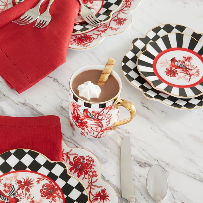 Cardinal Toile Mug - {current_domain}