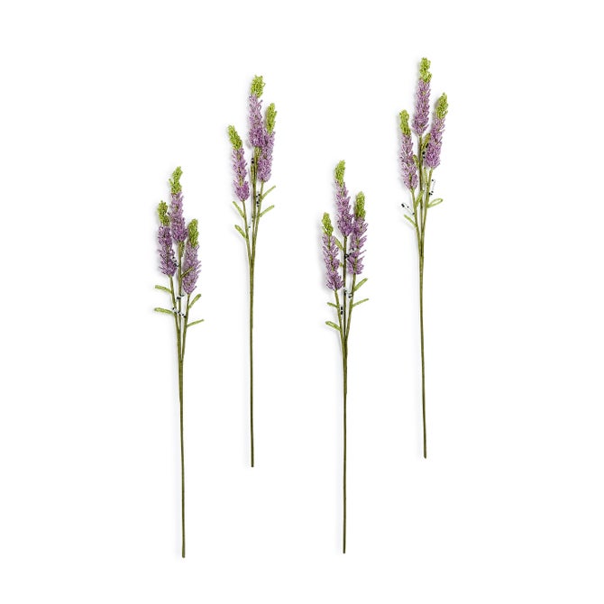 Lavender Beaded Flower Stem, Set of 4 - {current_domain}
