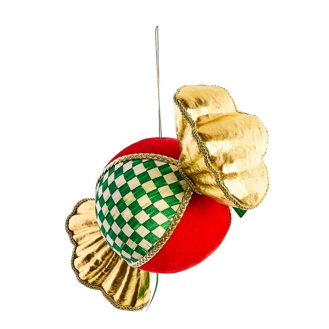 Check It Out Green Check Candy Fabric Ornament - {current_domain}