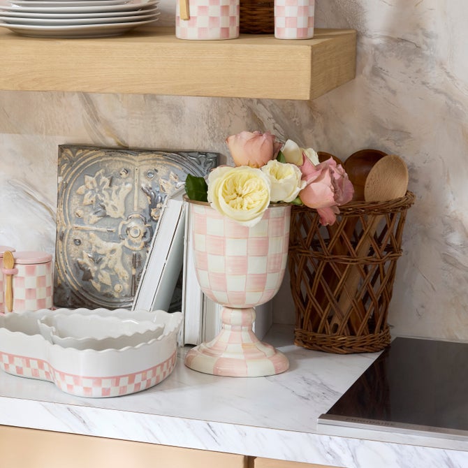 Rosy Check Pedestal Vase - {current_domain}