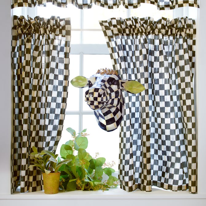 Check Cafe Curtains, Set of 2 - {current_domain}