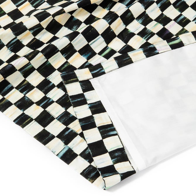 Courtly Check Grommet Top Curtain Panel - {current_domain}