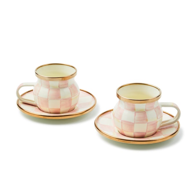 Rosy Check Espresso Cup & Saucer Set - {current_domain}