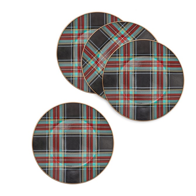 Tartan Black Dinner Plate, Set of 4 - {current_domain}