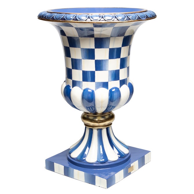 Royal Check Pedestal Urn - {current_domain}