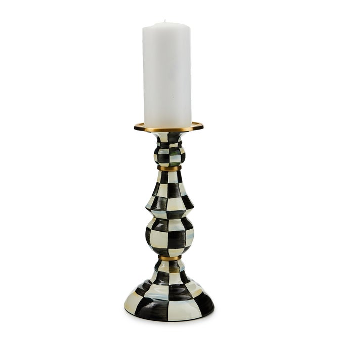 Courtly Check Large Pillar Candlestick - {current_domain}