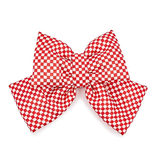 Red Check Small Bow - {current_domain}