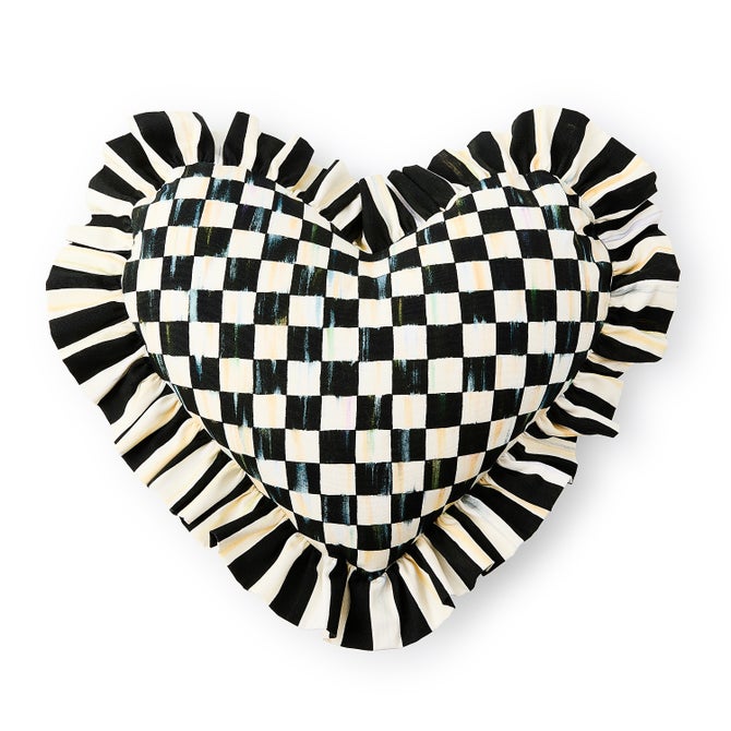 Courtly Heart Throw Pillow with Ruffle - {current_domain}