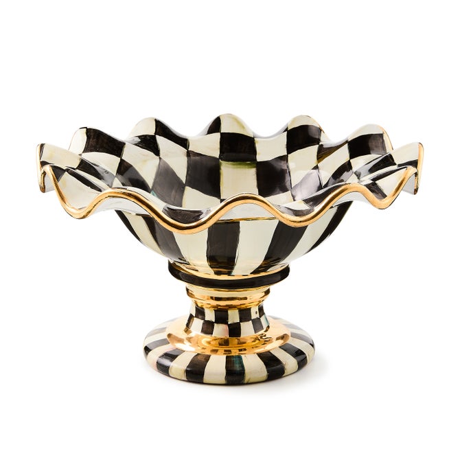 Courtly Check Ceramic Compote - {current_domain}