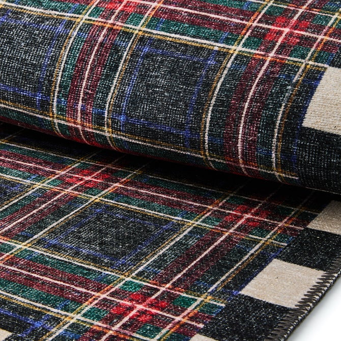 Stewart Tartan Black 2' x 3' Washable Rug - {current_domain}