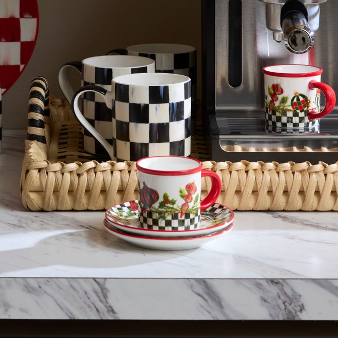 Deck the Halls Espresso Cup & Saucer, Set of 2 - {current_domain}