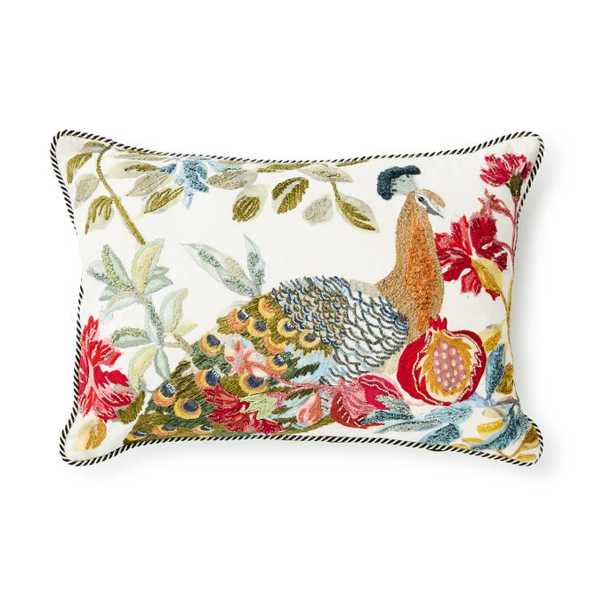 Carnivale Peacock Lumbar Throw Pillow - {current_domain}