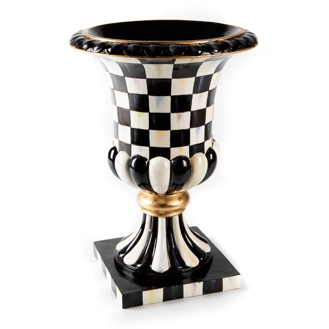 Courtly Check Pedestal Tabletop Urn - {current_domain}