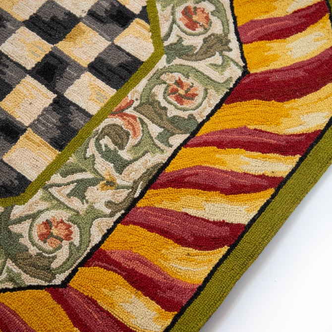 Courtly Check Red & Gold 6' Octagon Rug - {current_domain}