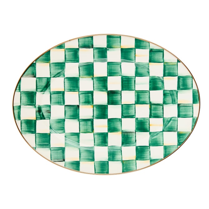Emerald Check Medium Oval Platter - {current_domain}