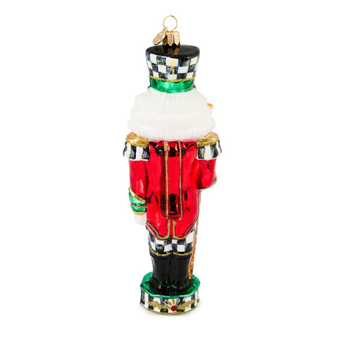 Courtly Classic Nutcracker Glass Ornament - {current_domain}