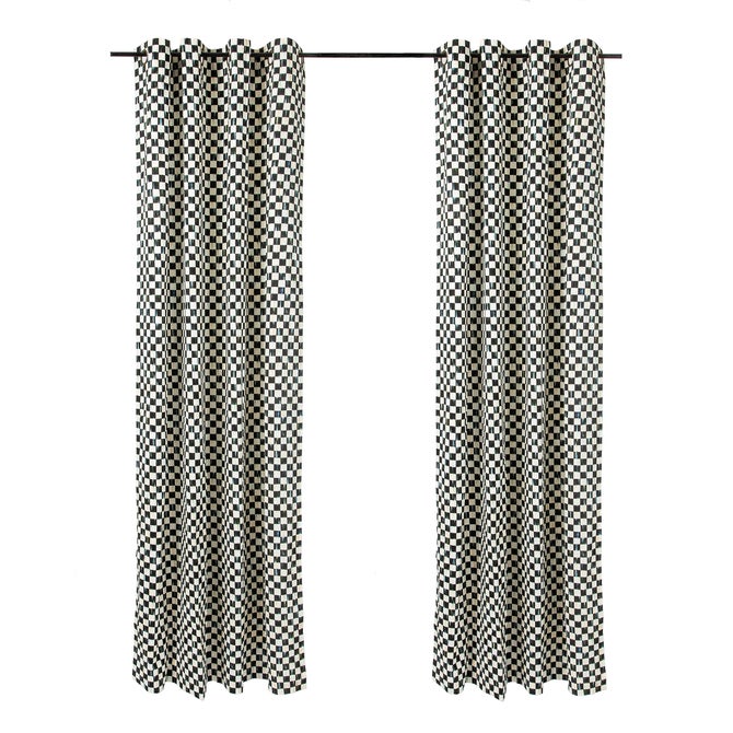 Courtly Check Grommet Top Curtain Panel - {current_domain}