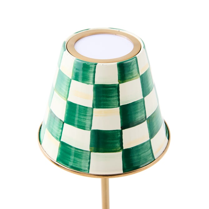 Emerald Check LED Rechargeable Cafe Table Lamp - {current_domain}