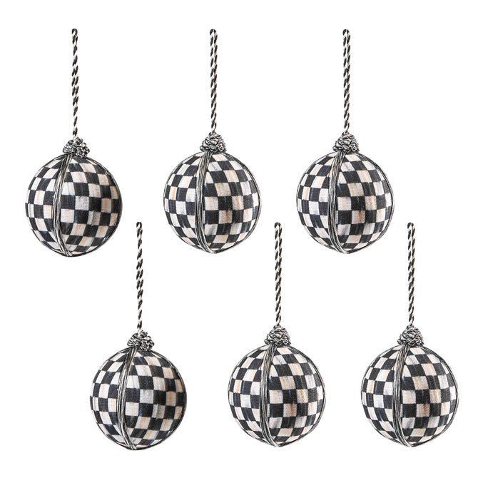 Courtly Check Medium Ball Ornaments, Set of 6 - {current_domain}