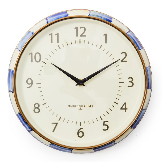 Royal Check School Wall Clock - {current_domain}