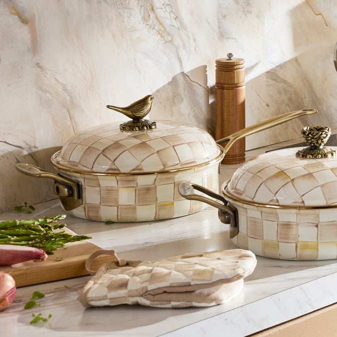 Mocha Check 3 Qt. Saute Pan - {current_domain}