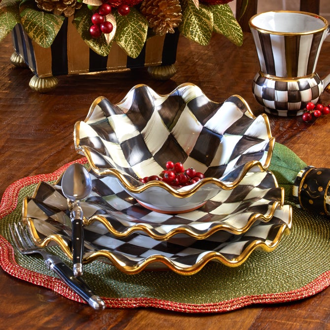 Courtly Check Ceramic Fluted Breakfast Bowl - {current_domain}