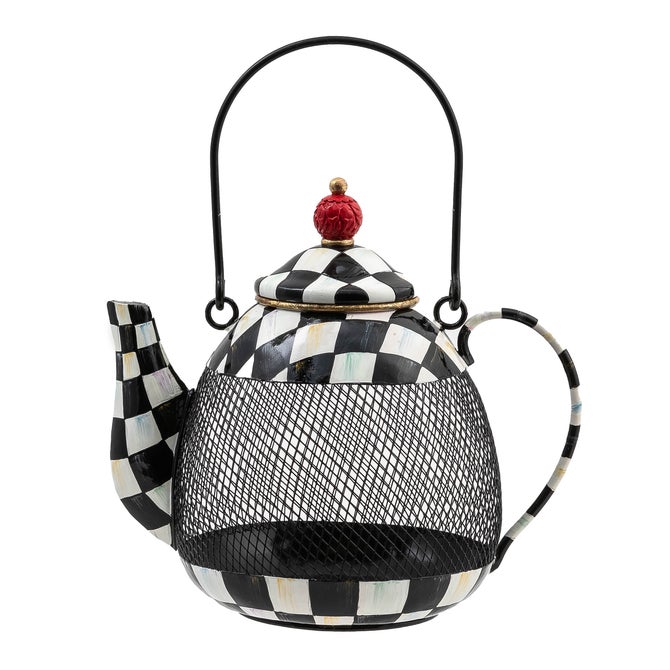 Courtly Check Teapot Bird Feeder - {current_domain}