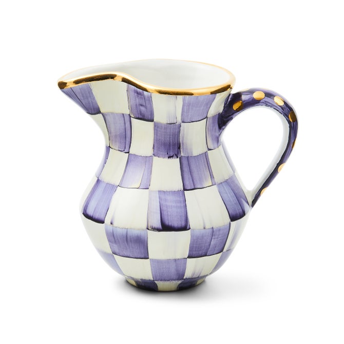 Plum Check Ceramic Creamer - {current_domain}