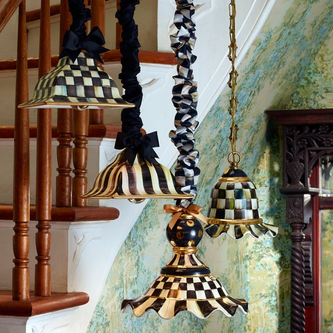 Courtly Check Medium Ceramic Pendant Lamp - {current_domain}