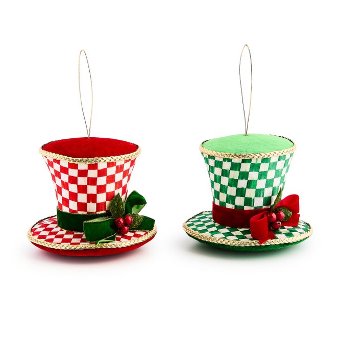 Check It Out Top Hat Fabric Ornaments, Set of 2 - {current_domain}