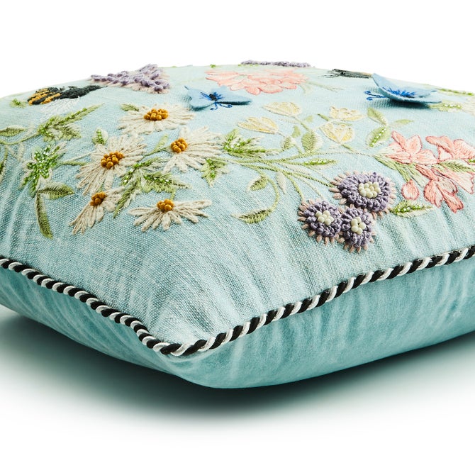 Floral and Bee Throw Pillow - {current_domain}