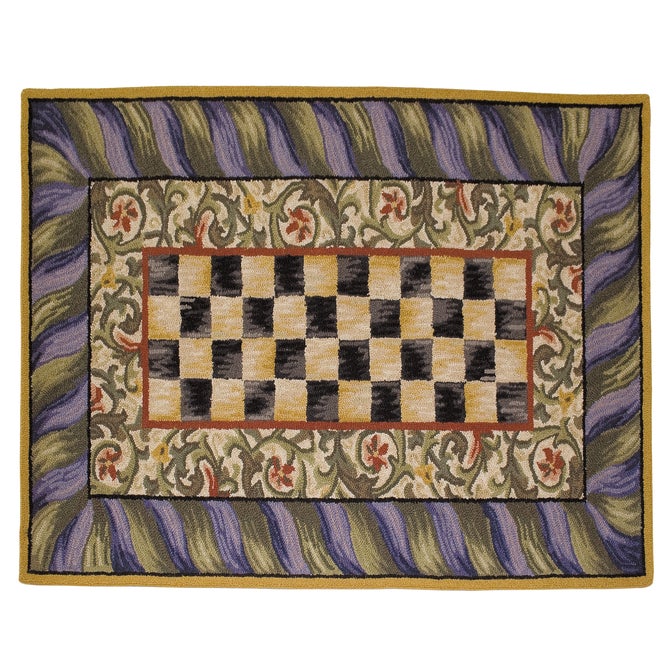 Courtly Check Purple & Green 3' x 5' Rug - {current_domain}
