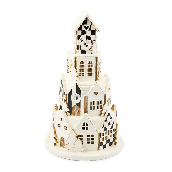 Gingerbread Round Illuminated Village - {current_domain}