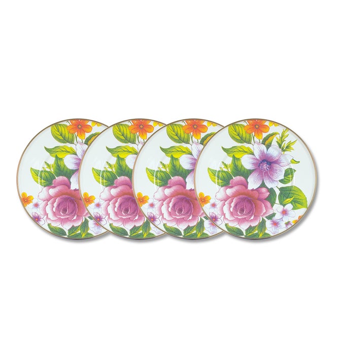 White Flower Market White Salad Plates, Set of 4 - {current_domain}