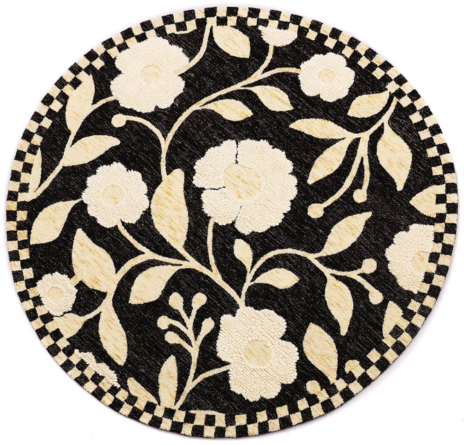 Farmhouse Floral 6' Round Rug - {current_domain}