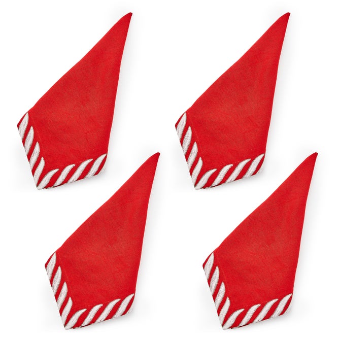 Peppermint Red Napkin, Set of 4 - {current_domain}