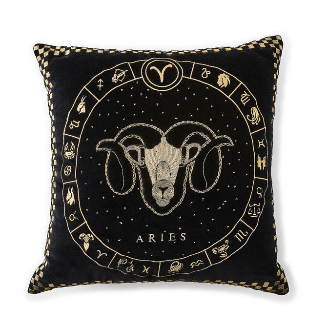 Aries Zodiac Throw Pillow - {current_domain}