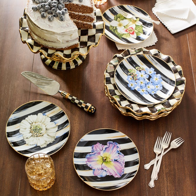 Courtly Check Ceramic Fluted Dessert Plate - {current_domain}