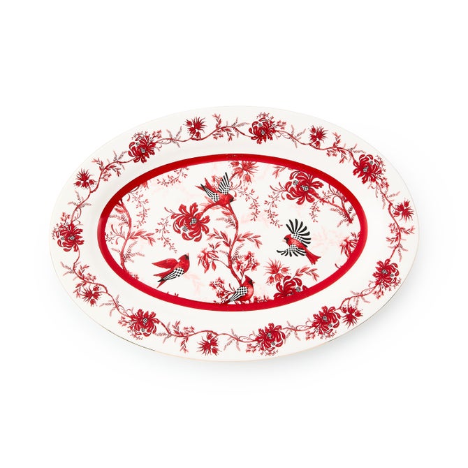 Cardinal Toile Oval Platter - {current_domain}