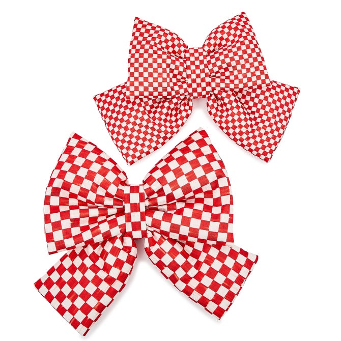 Red Check Medium Bow - {current_domain}